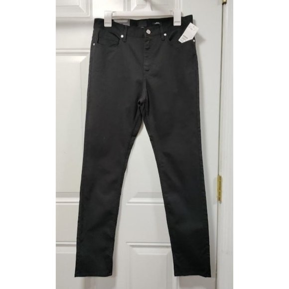 NWT H&M High Rise Flat Front Skinny Slim Fit Jeans Dark Denim Black Womens 29/32 - Picture 2 of 12